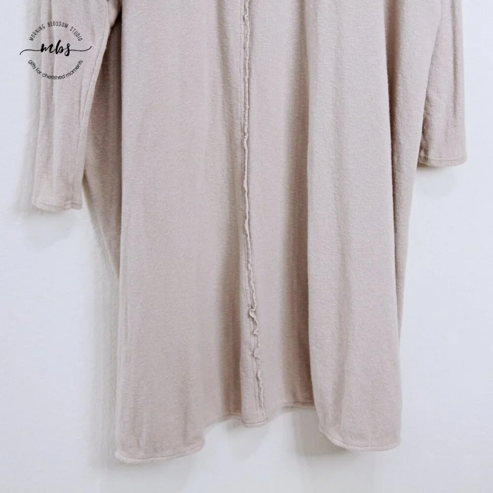 Free People Beach Long Oversized Open‎ Cardigan Sweater Duster Beige Women XS